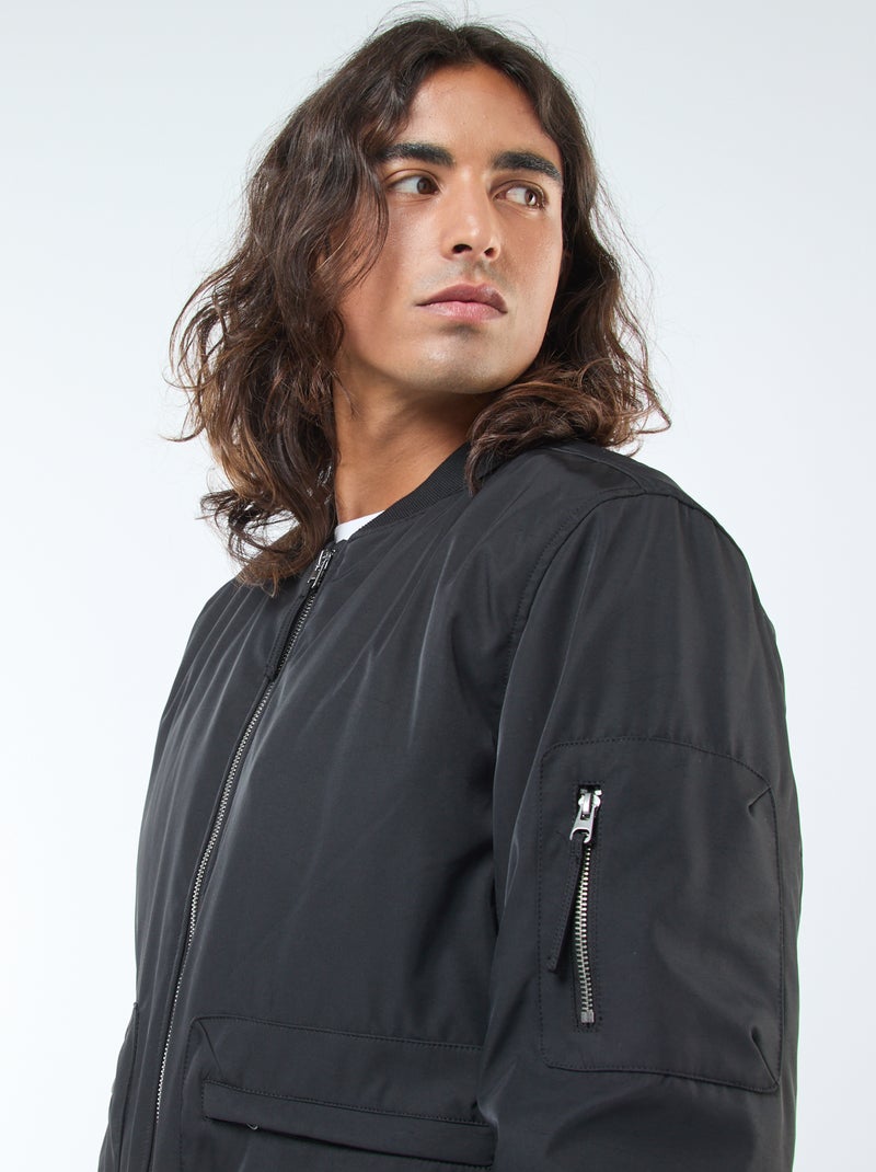 Blouson style aviateur poches à soufflet double entrée Noir - Kiabi