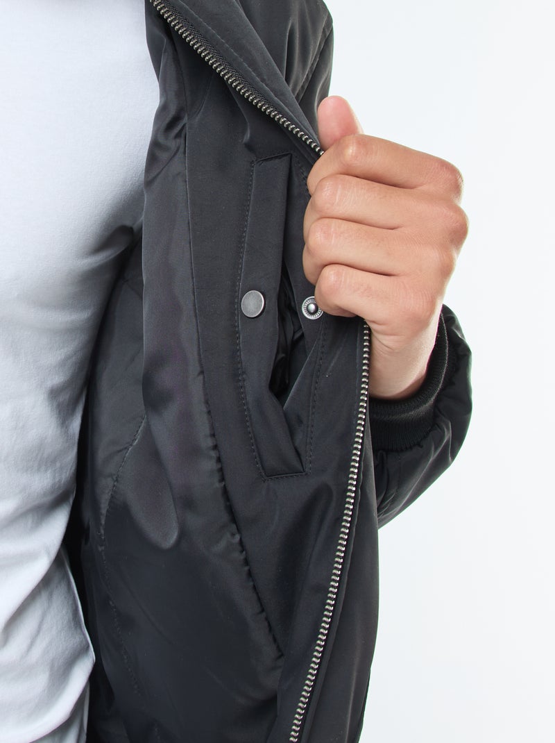 Blouson style aviateur poches à soufflet double entrée Noir - Kiabi