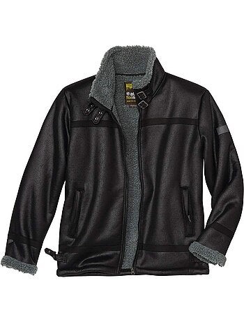 Blouson Style Bombardier Suédine Fourré Sherpa - ATLAS FOR MEN