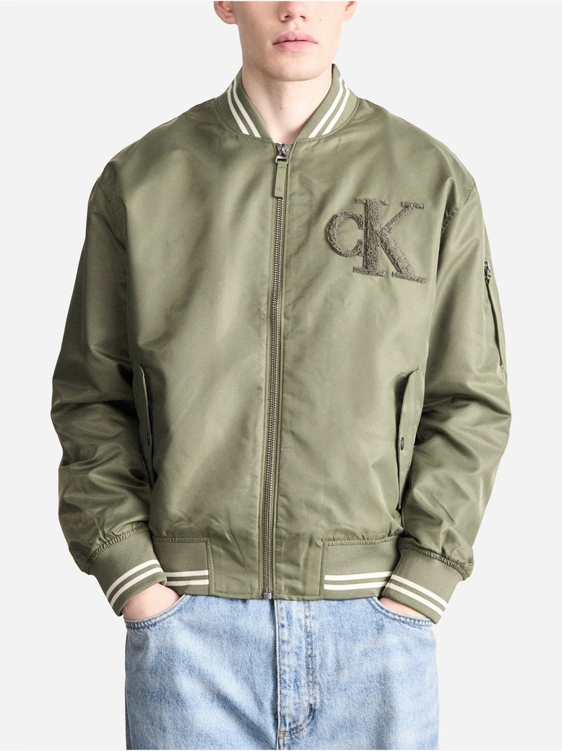 Blouson style bomber - Calvin Klein Vert foncé - Kiabi