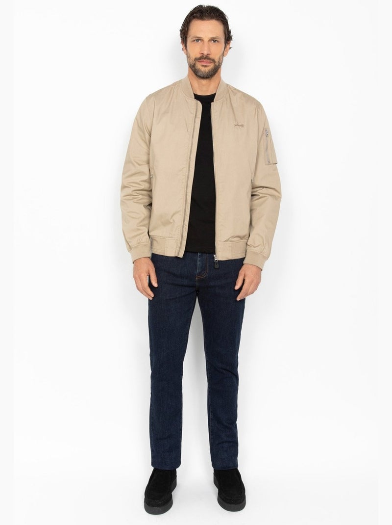 Blouson style bomber - Schott Beige - Kiabi