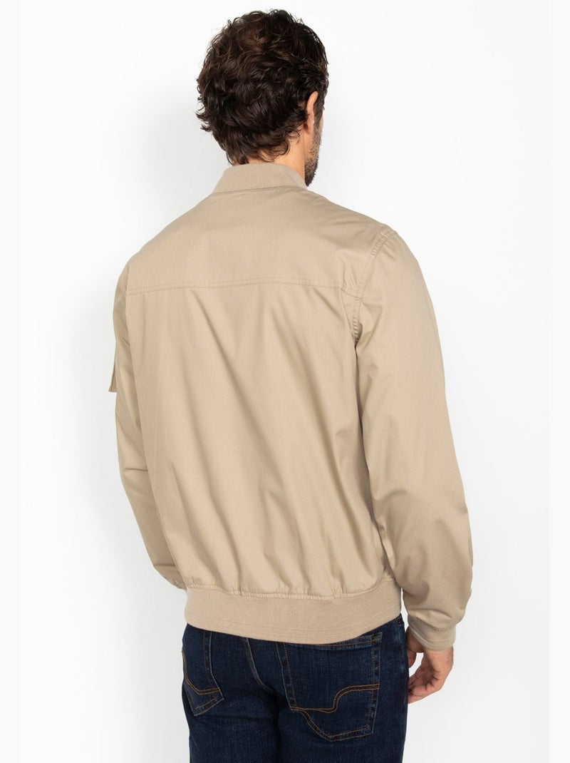 Blouson style bomber - Schott Beige - Kiabi