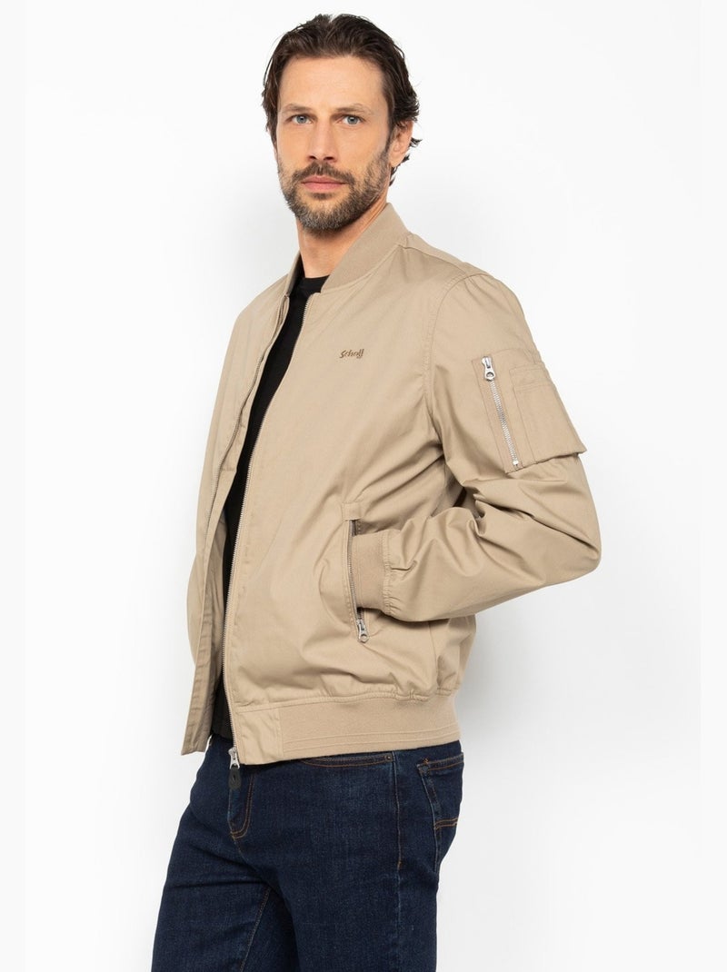 Blouson style bomber - Schott Beige - Kiabi