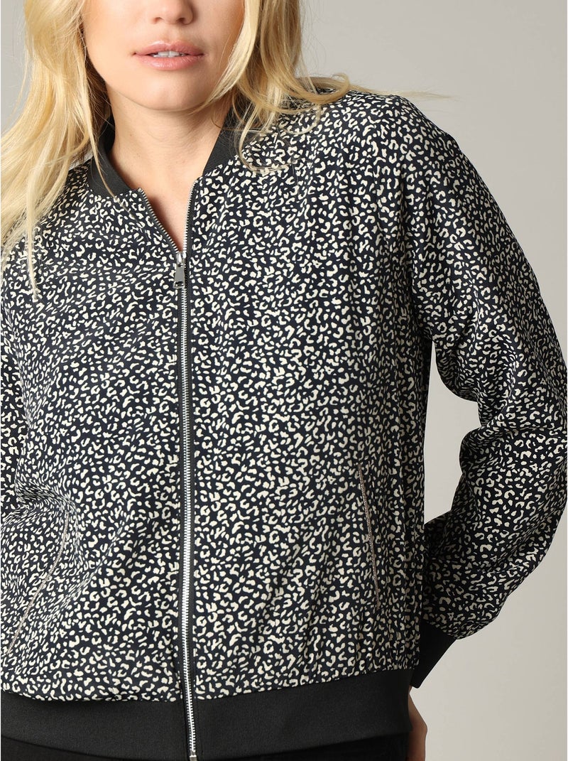 Blouson style bomber avec imprimé animalier avec fermeture zippée 'Deeluxe' Noir - Kiabi