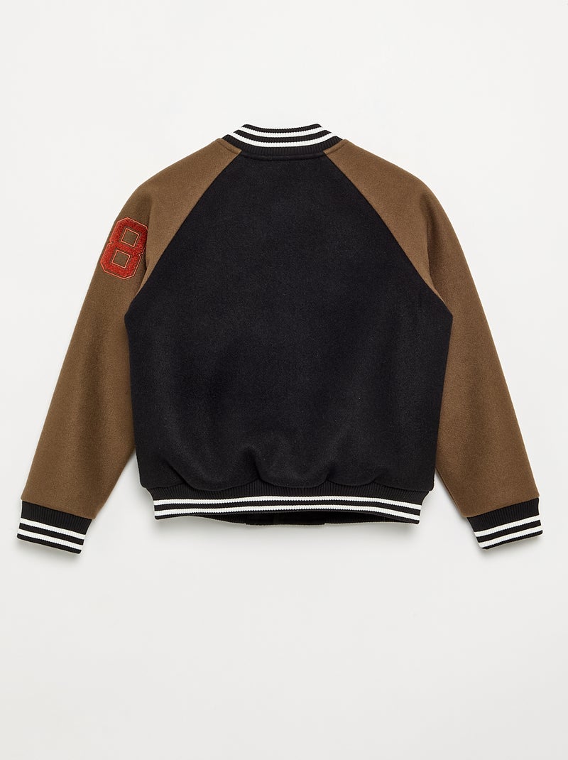 Blouson style campus américain Noir - Kiabi