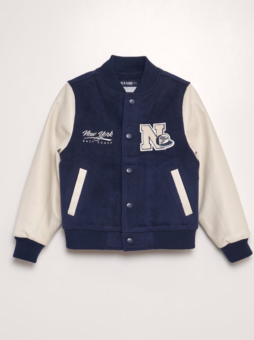 Blouson style campus bi-matière - Kiabi