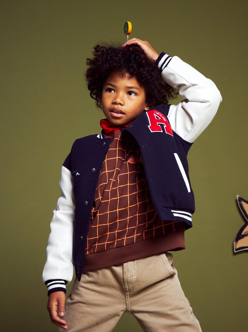 Blouson style 'campus' Bleu - Kiabi