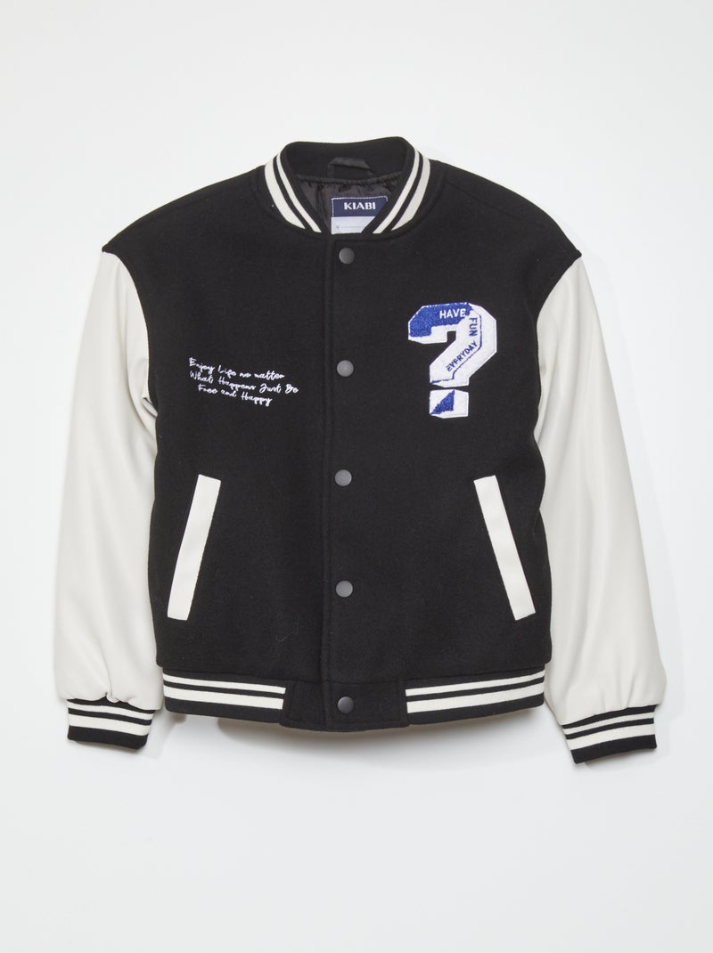 Blouson style 'campus' Noir - Kiabi