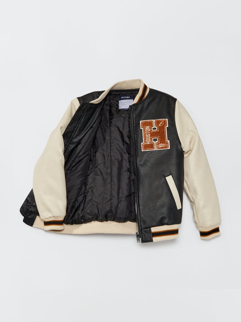 Blouson style 'campus' noir - Kiabi
