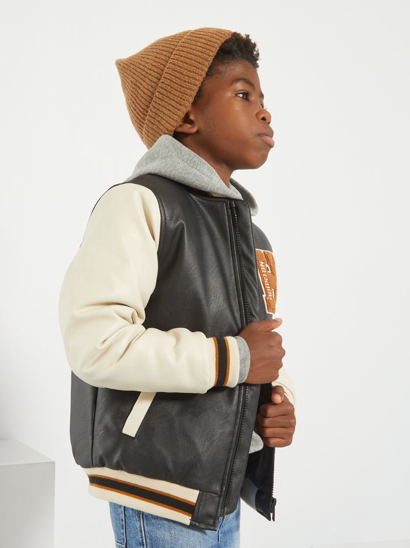 Blouson style 'campus' noir - Kiabi