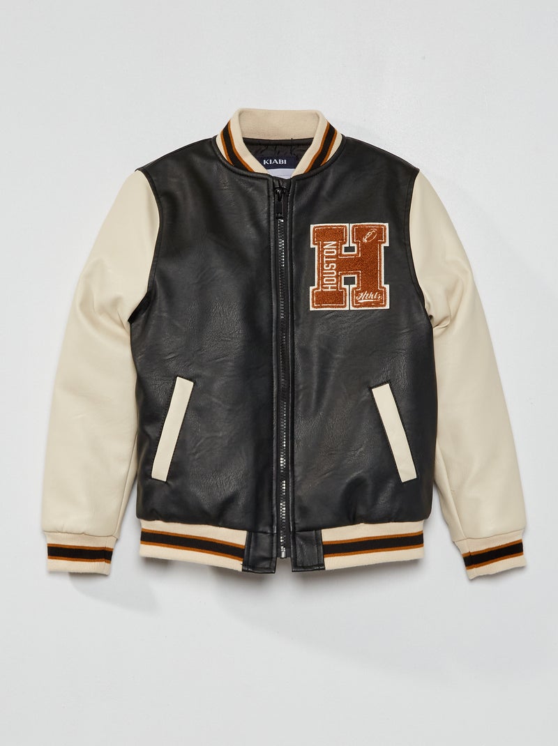 Blouson style 'campus' noir - Kiabi