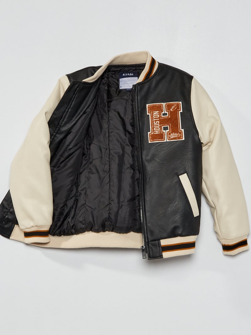 Blouson style 'campus' noir - Kiabi