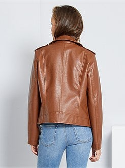 Veste simili cuir pour femme, achat des vestes en ligne V??tements femme | Kiabi