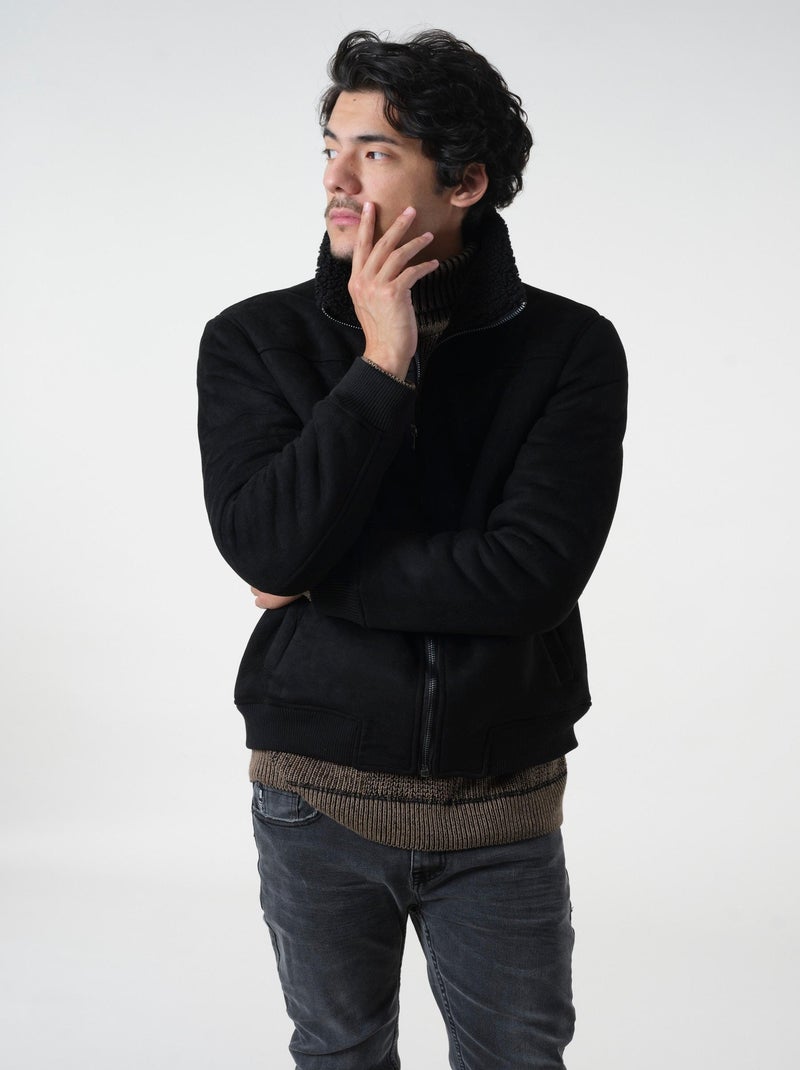Blouson style motard 'Deeluxe' Noir - Kiabi