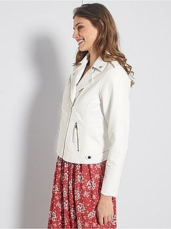 Blouson style motard en simili - Kiabi