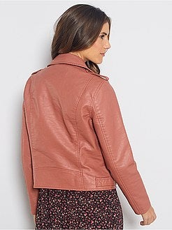 Blouson style motard en simili - Kiabi