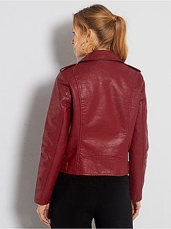 Blouson style motard en simili - Kiabi