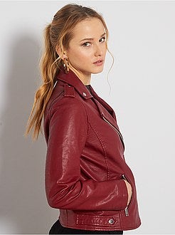 Blouson style motard en simili - Kiabi