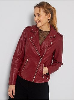 Blouson style motard en simili - Kiabi