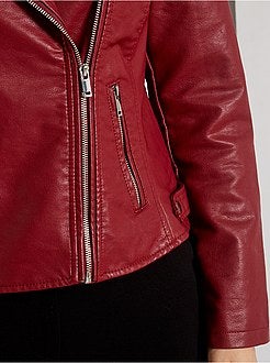 Blouson style motard en simili - Kiabi