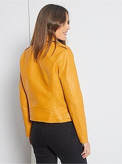 Blouson style motard en simili - Kiabi