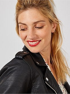 Blouson style motard en simili - Kiabi