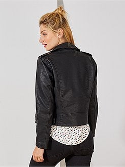 Blouson style motard en simili - Kiabi
