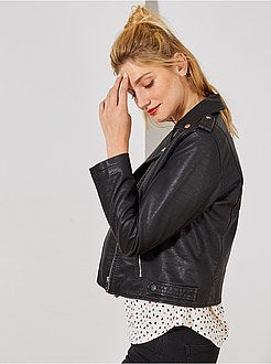 Blouson style motard en simili - Kiabi