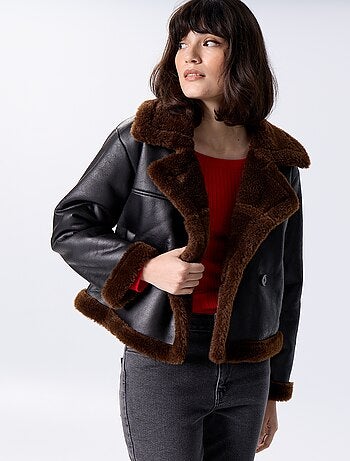 Blouson style peau lainée