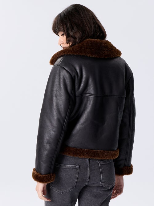 Blouson style peau lainée - Kiabi Blouson style peau lainée - Kiabi