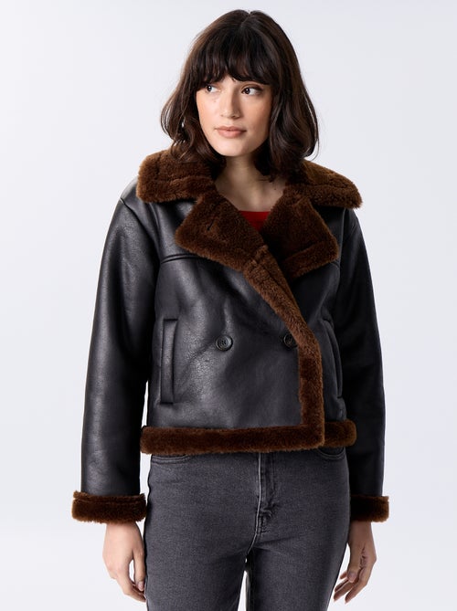 Blouson style peau lainée - Kiabi Blouson style peau lainée - Kiabi