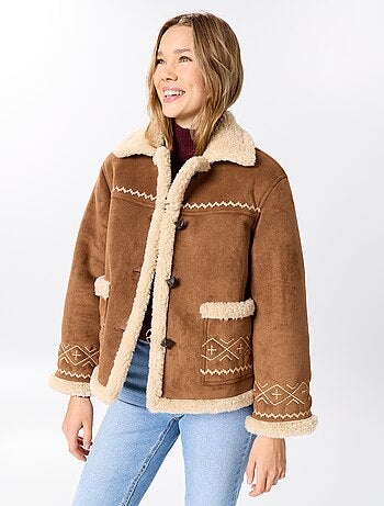 Blouson style peau lainée