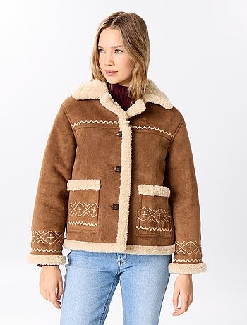 Blouson style peau lainée