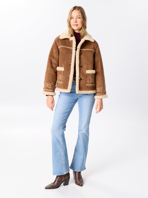 Blouson style peau lainée - Kiabi Blouson style peau lainée - Kiabi