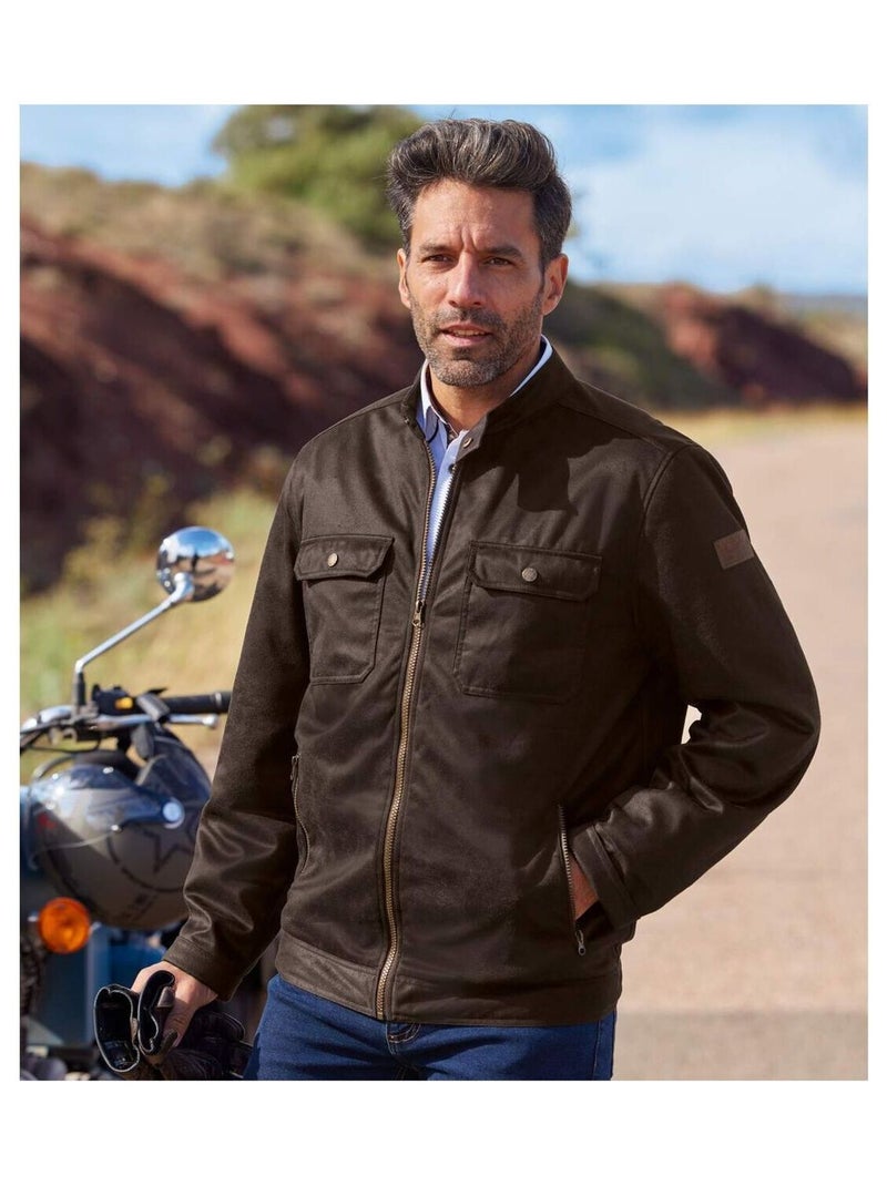 Blouson Suédine Destination Arizona   - ATLAS FOR MEN Marron - Kiabi