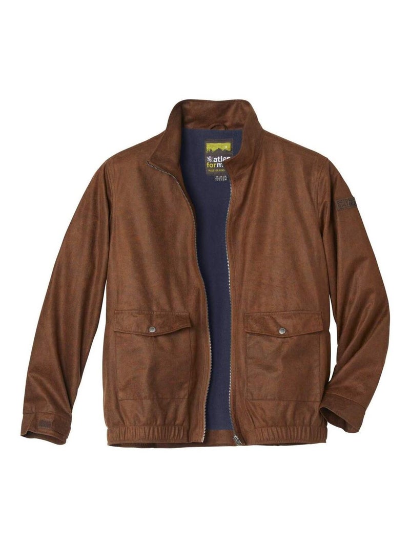 Blouson Suédine Doublé Polaire  - Atlas For Men Camel - Kiabi