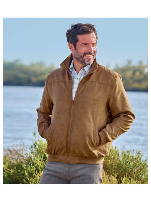 Blouson Suédine Doublé Polaire   - ATLAS FOR MEN - Kiabi