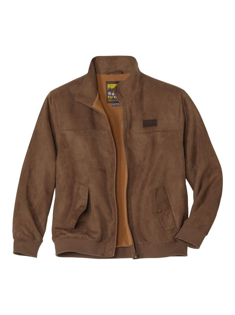 Blouson Suédine Doublé Polaire   - ATLAS FOR MEN Marron - Kiabi