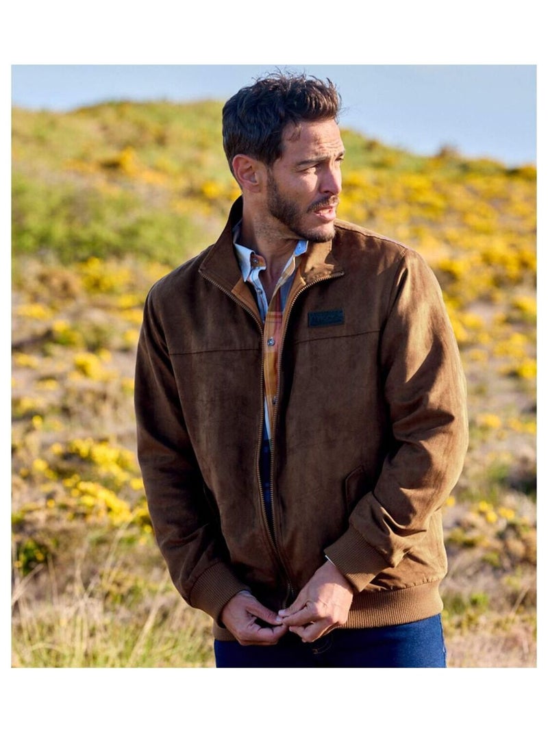 Blouson Suédine Doublé Polaire   - ATLAS FOR MEN Marron - Kiabi