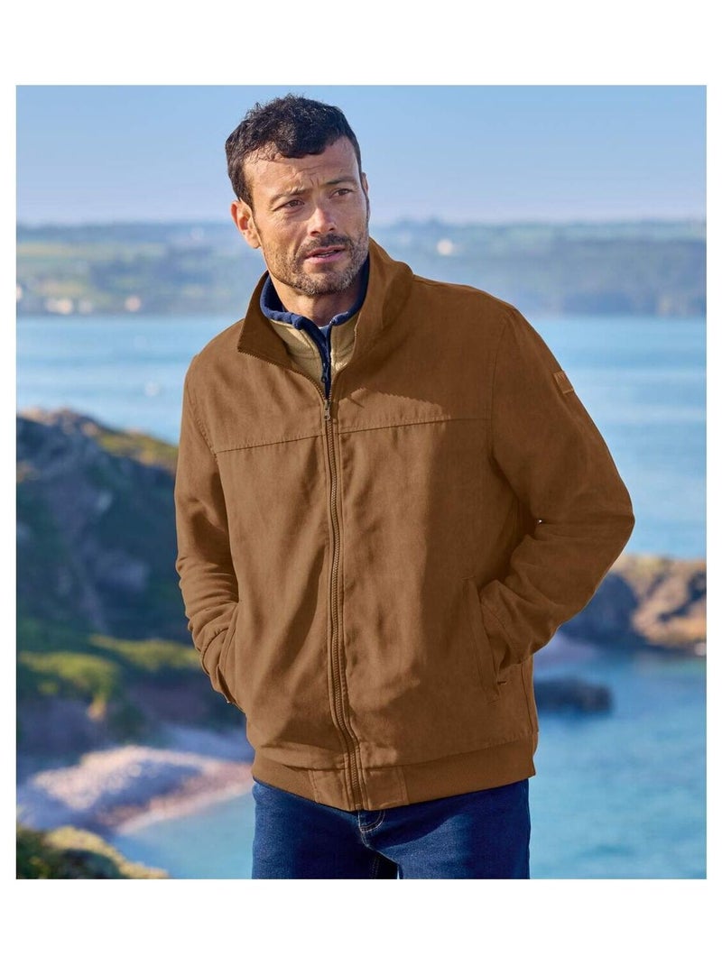 Blouson Suédine Doublé Polaire   - ATLAS FOR MEN Marron - Kiabi