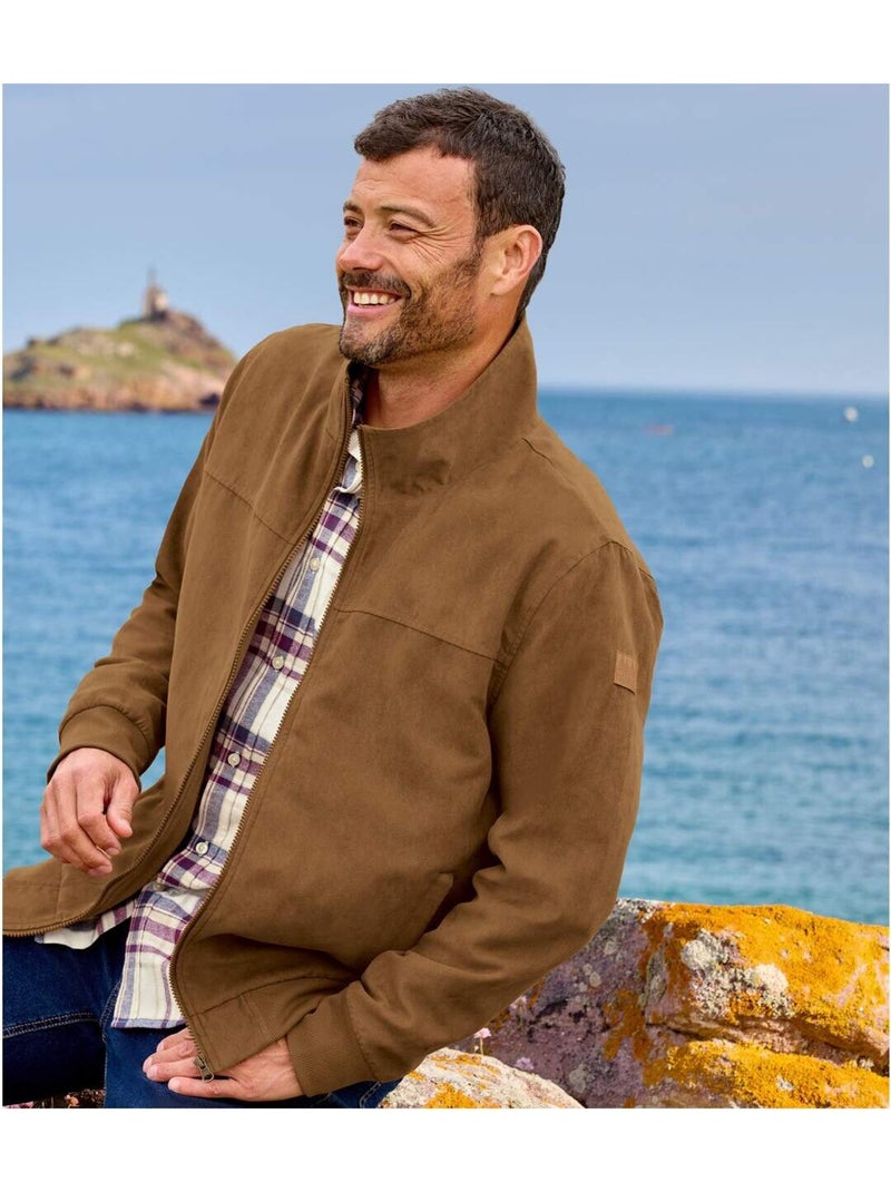 Blouson suédine doublé polaire   - atlas for men Marron - Kiabi
