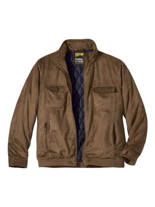 Blouson Suédine Matelassé Camel  - Atlas For Men - Kiabi