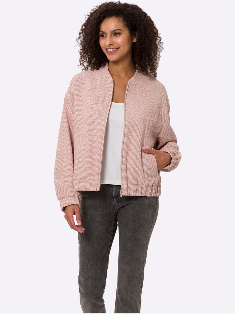 Blouson Superbe Bouclé - Taille Standard - Helline Blanc Bleu - Kiabi