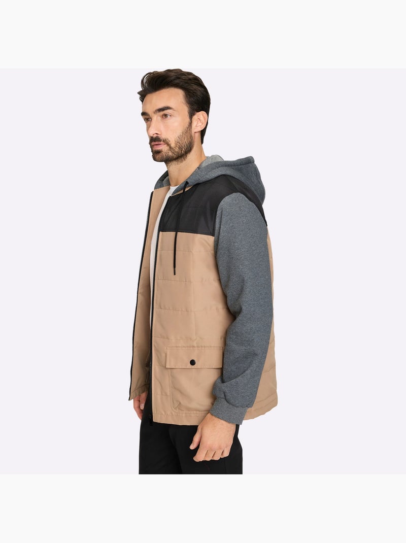 Blouson Superbe Mélange De Matières - Taille Standard - Witt gris anthracite - Kiabi