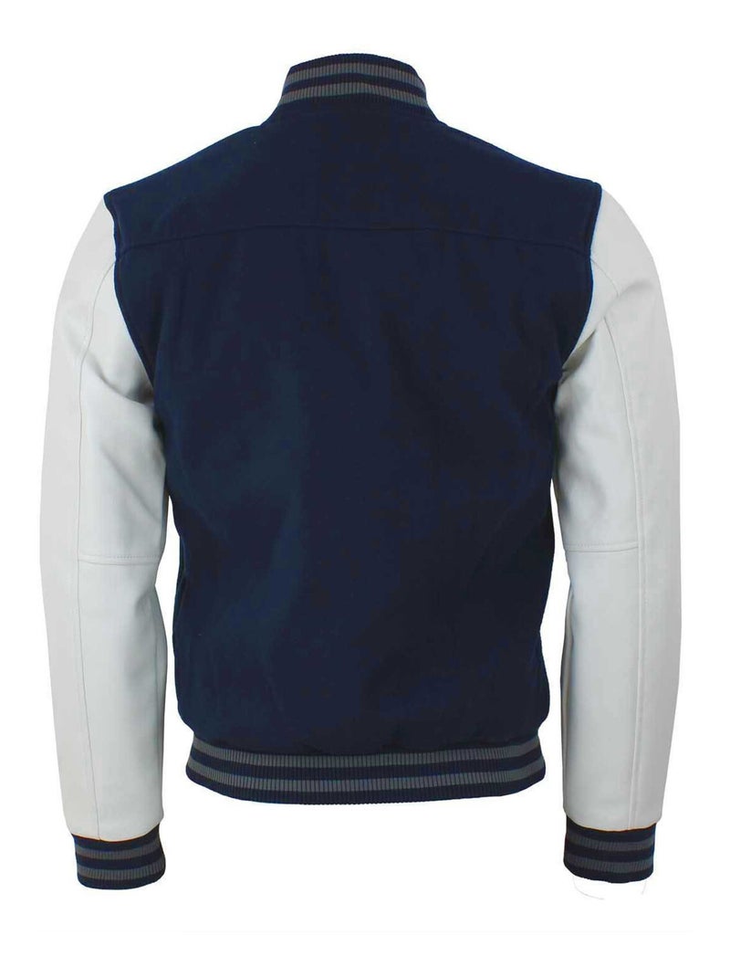 Blouson Teddy bi-matière   CORTY - SRK Bleu marine - Kiabi