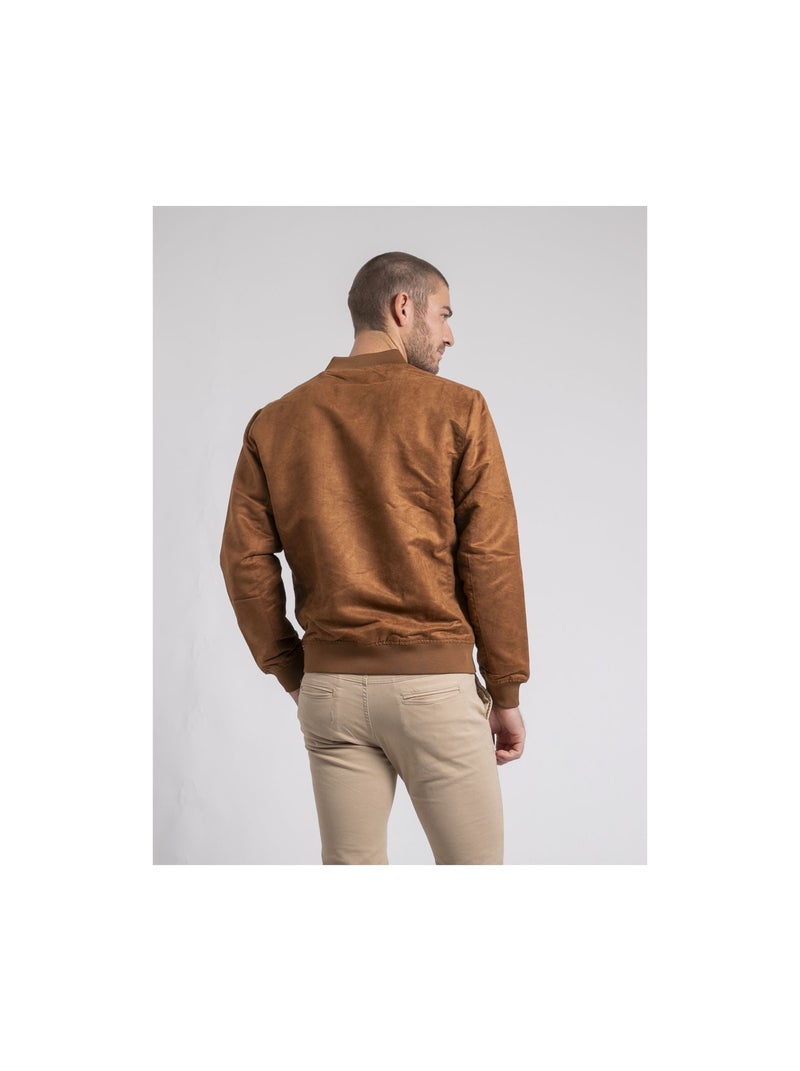Blouson teddy suédine ZEGAN Marron - Kiabi