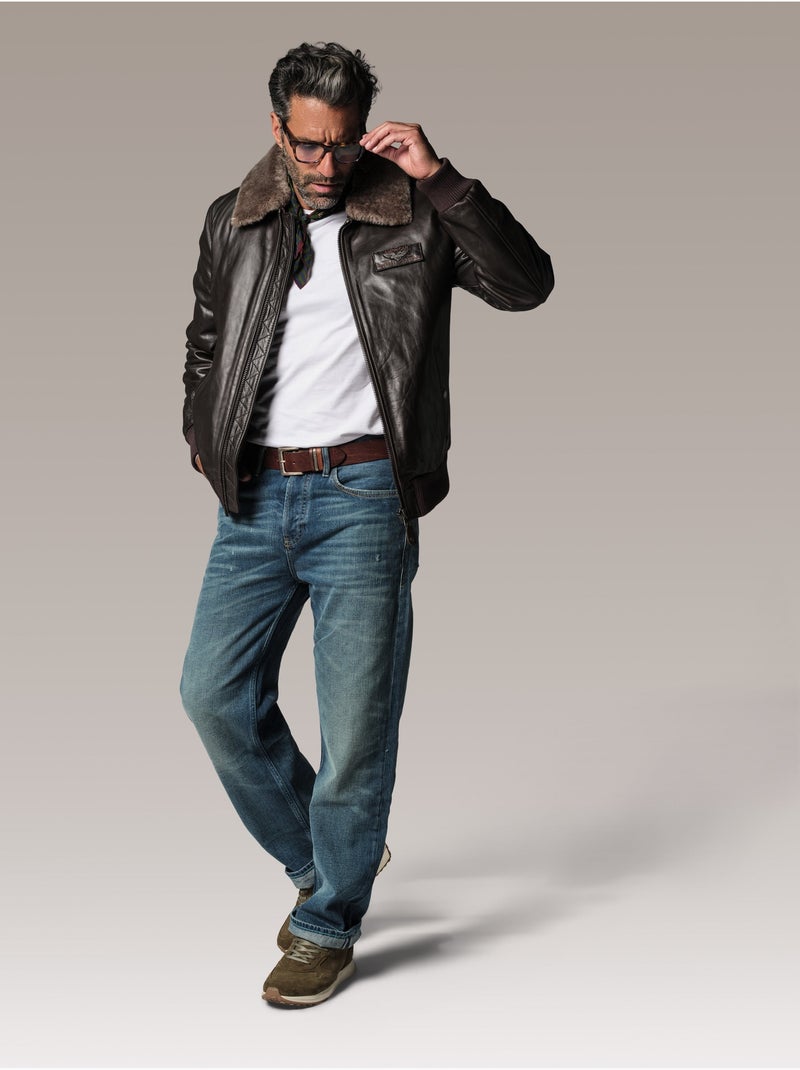 Blouson Texaco Fender  Redskins Marron - Kiabi