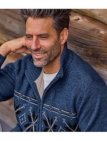 Blouson Tricot Jacquard Doubl? Polaire - ATLAS FOR MEN