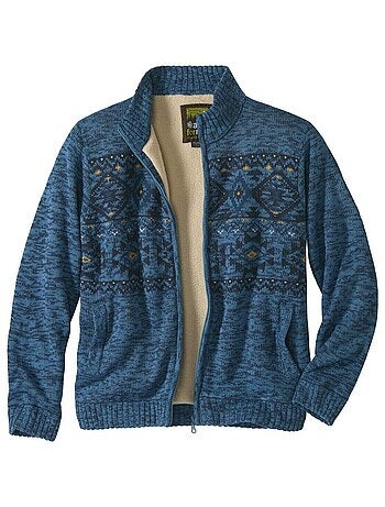 Blouson Tricot Jacquard Doublé Sherpa - ATLAS FOR MEN