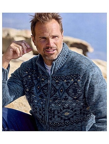 Blouson Tricot Jacquard Doublé Sherpa - ATLAS FOR MEN